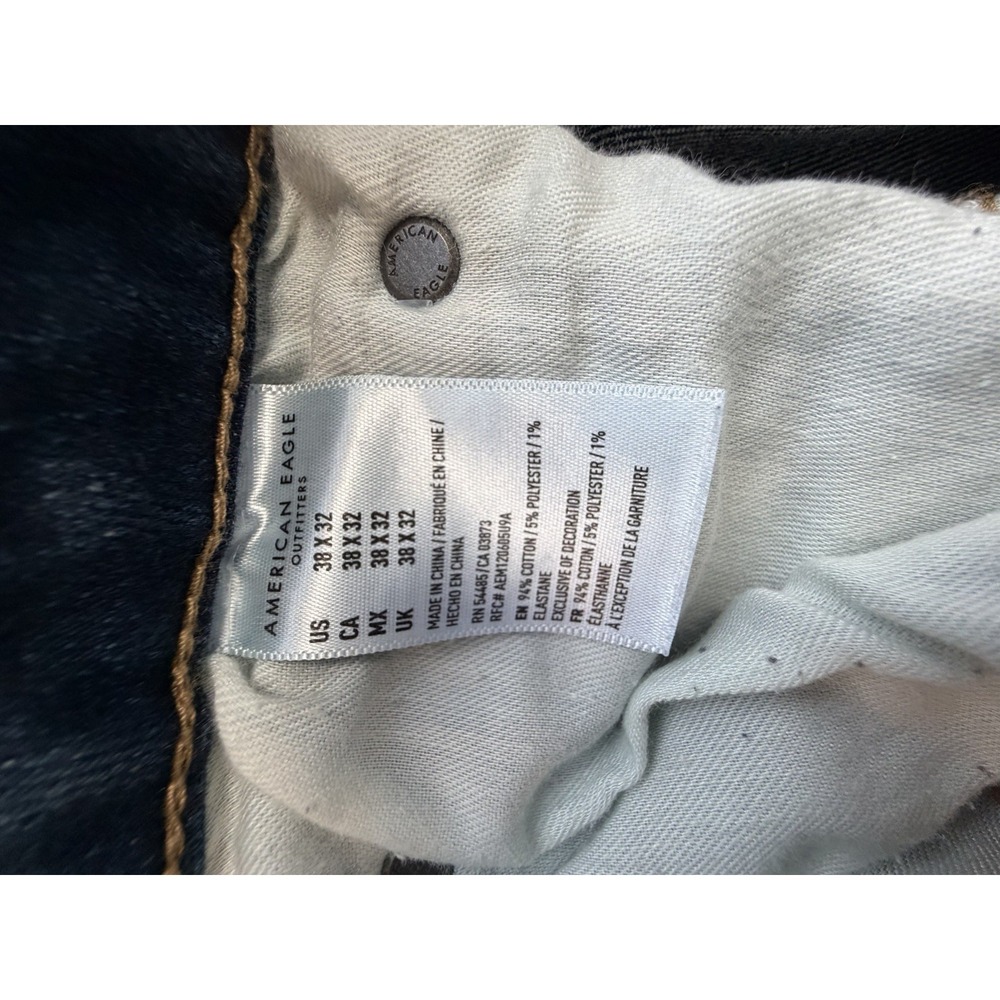 American Eagle Mens Jeans Flex Slim Destroyed 38x32 - Picture 9 of 16